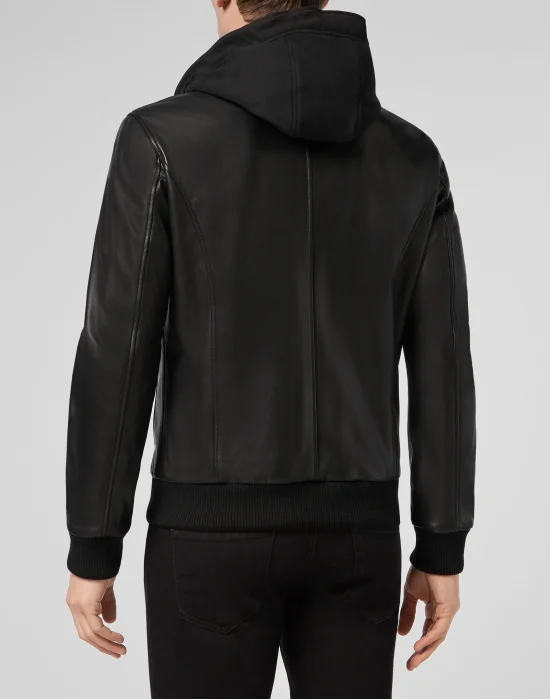 Leather Bomber Hoodie Philipp Plein TM