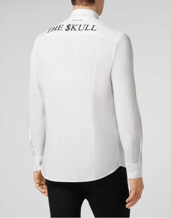 Shirt Diamond Cut LS  Outline Skull