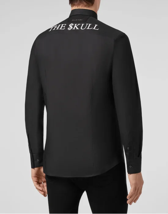 Shirt Diamond Cut LS  Outline Skull