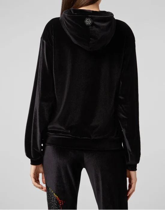 Hoodie sweatshirt Look at me Skull strass
