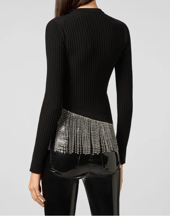 Turtleneck LS Crystal  Fringe
