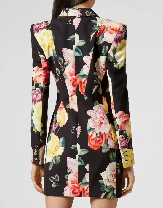 Blazer Dress Delphina Painted  Flowers