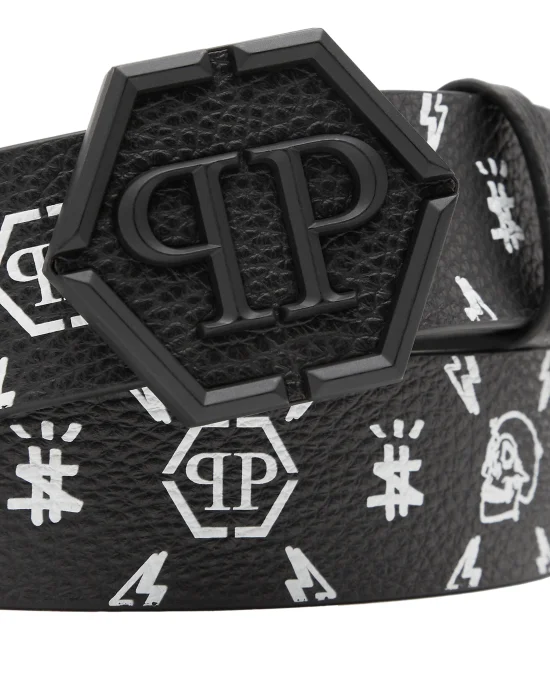 Leather Belt printed Monogram