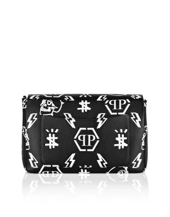 Leather maxi Shoulder Bag print Monogram