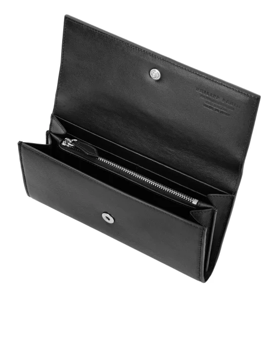Leather Continental wallet studs Stars