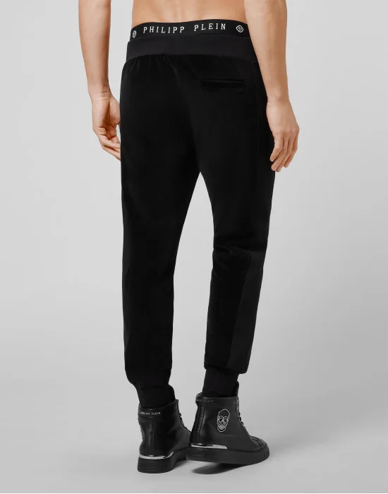 Velvet Jogging Trousers and jersey detail Iconic Plein