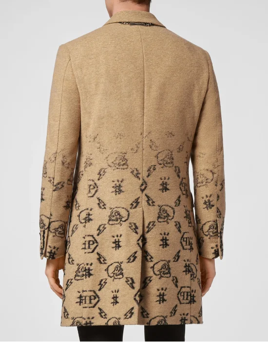 Wool sartorial jacquard Coat Monogram