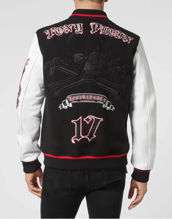 Bomber Jacket Leather sleeves