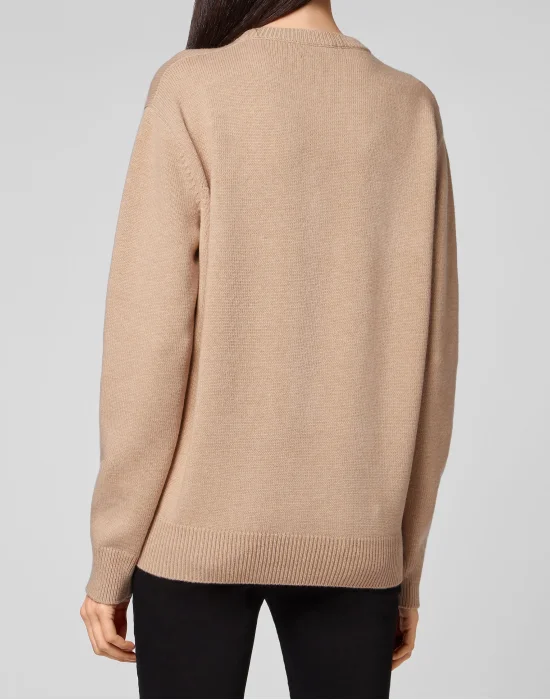 Pullover Round Neck LS Intarsia Skull