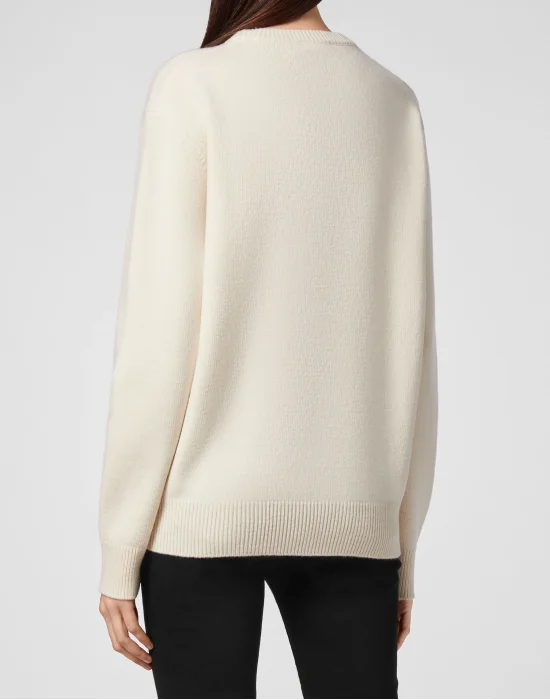 Pullover Round Neck LS Intarsia Skull