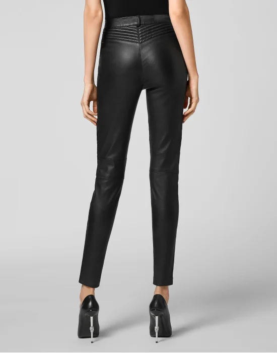 Lambskin Stretch  Super High Waist Biker  Iconic Plein