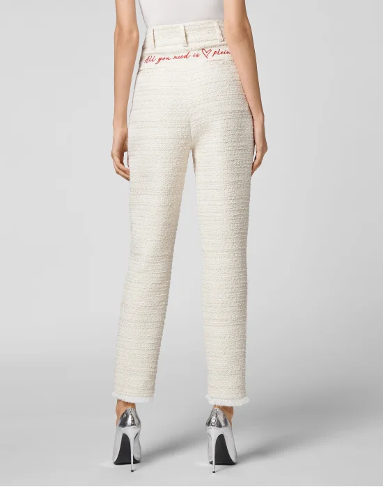 Bouclé Long Trousers Embroidery