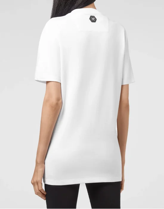 T-shirt Round Neck SS Spray Effect Print Teddy Bear