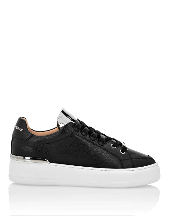 Leather Lo-Top Sneakers Silver $urfer TM