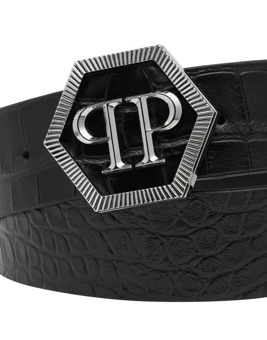 ST Cocco Leather Belt Hexagon