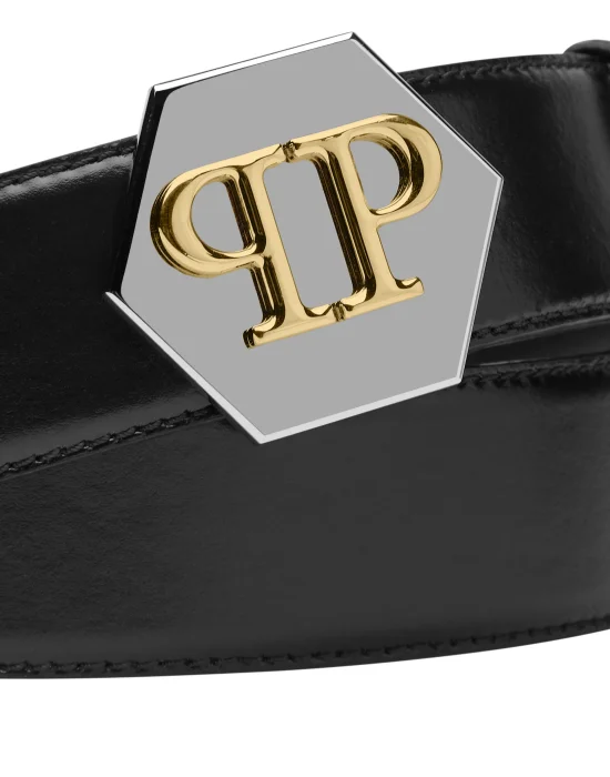 Leather Belt Hexagon