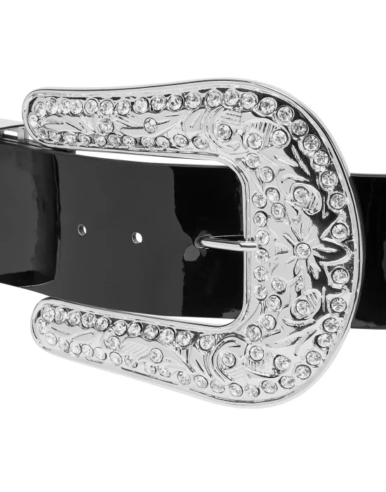 Leather Belt with big buckle