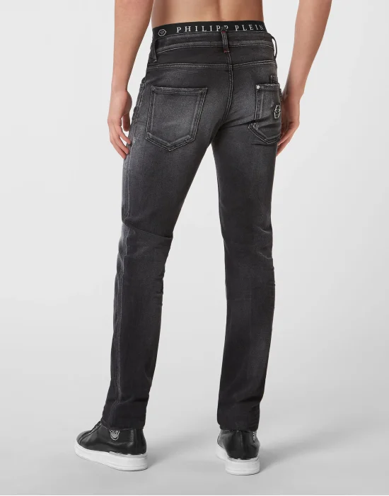 Denim Trousers Super Straight Cut Premium Hexagon