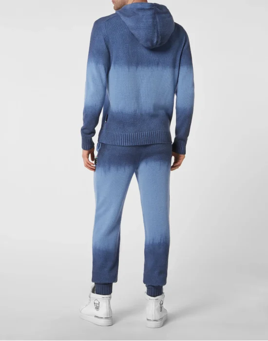 Cash Wool Jogging Knit Suit: Jacket/trousers python insert Skull