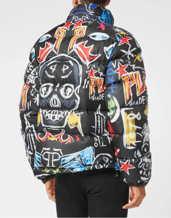 Down Puffer Jacket Skull and Plein