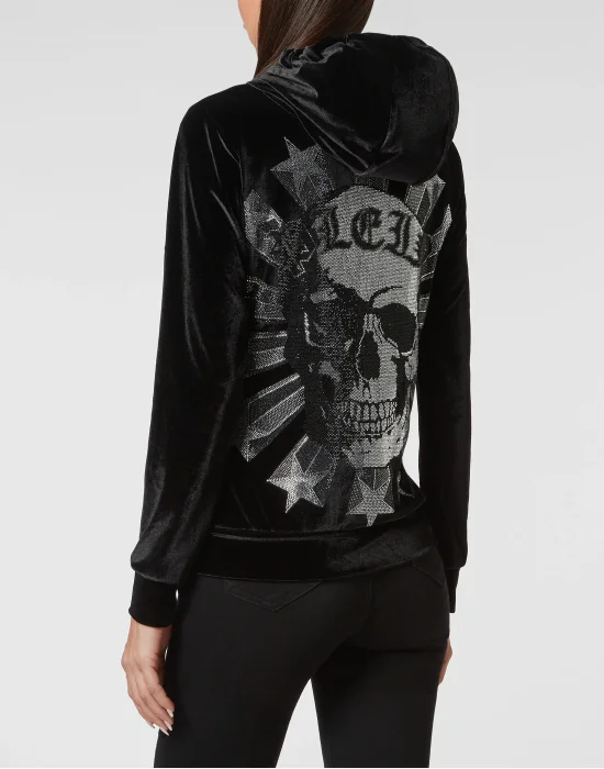 Hoodie Sweatjacket Skull strass