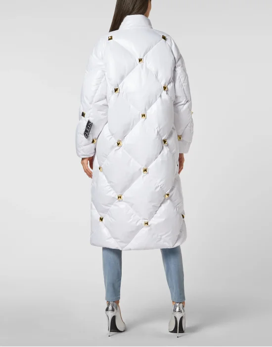 Long Puffer Jacket Nylon shiny