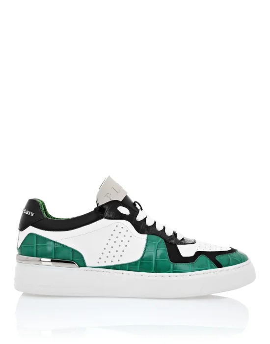 LO-TOP SNEAKERS SILVER $URFER Crocco PRINT