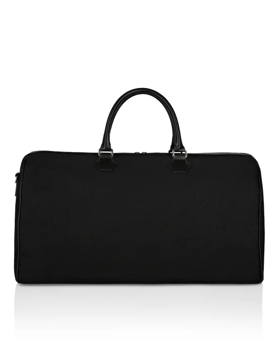 Croco Effect Canvas Handle Bag