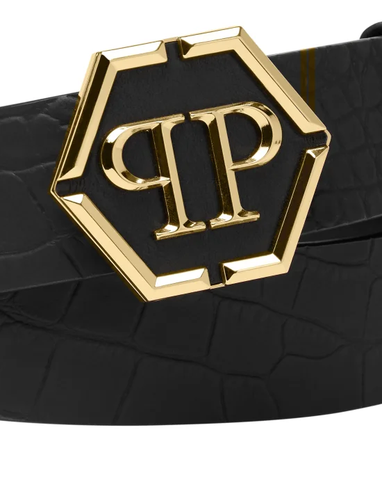 Leather Belt Hexagon
