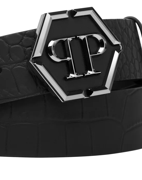 Leather Belt Hexagon
