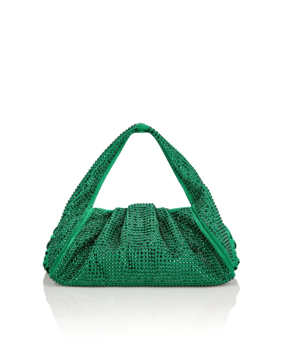 Suede Superheroin Fringe Small Handle bag Stones
