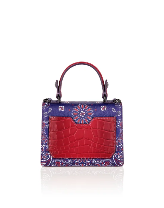 Leather Superheroin Small Handle Bag Paisley