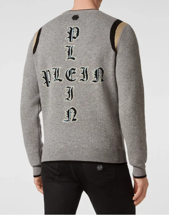 Cotton/Wool Pullover Round Neck LS Gothic Plein