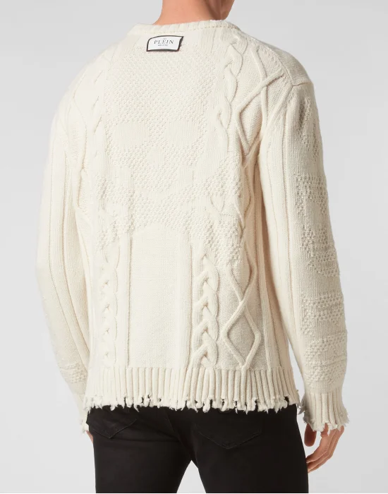 Lambswool Pullover Round Neck LS Skull&Bones