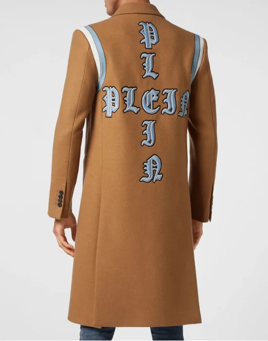 Wool Long Coat Gothic Plein