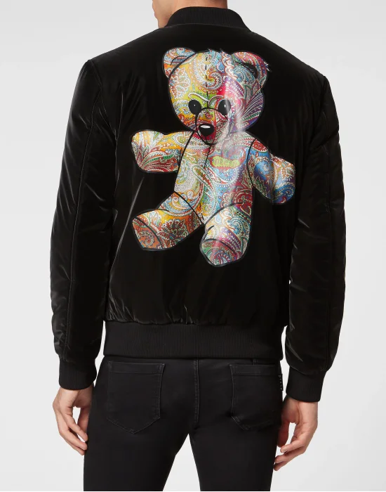 Nylon Bomber Paisley Teddy Bear