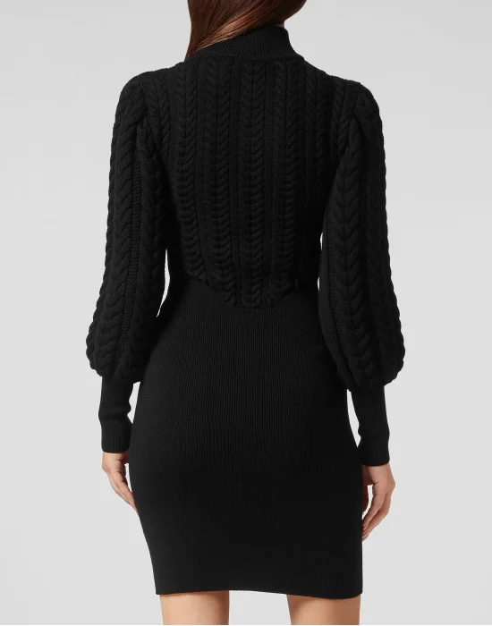 Wool Turtleneck Dress LS