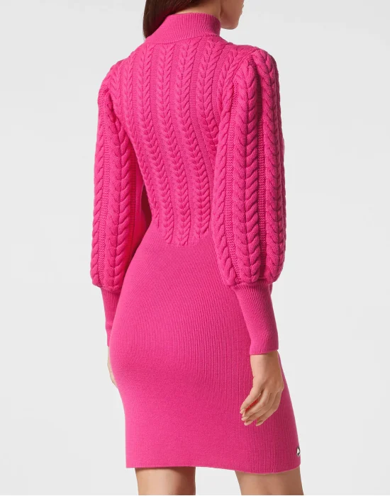 Wool Turtleneck Dress LS
