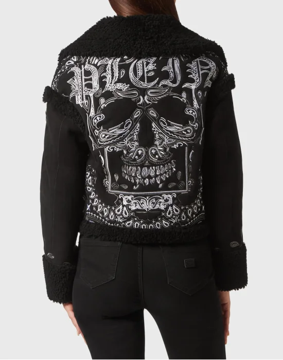 Shearling Coat Paisley Bandana