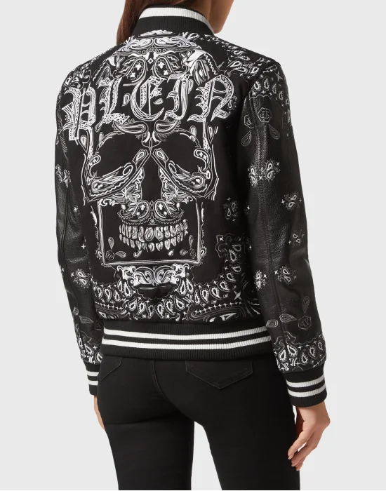 Wool and Leather Bomber Paisley Bandana