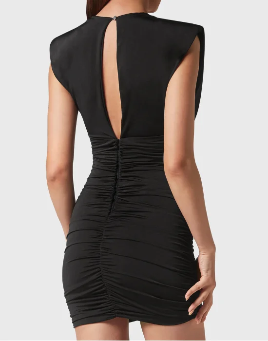 Shoulder Padded Mini Dress