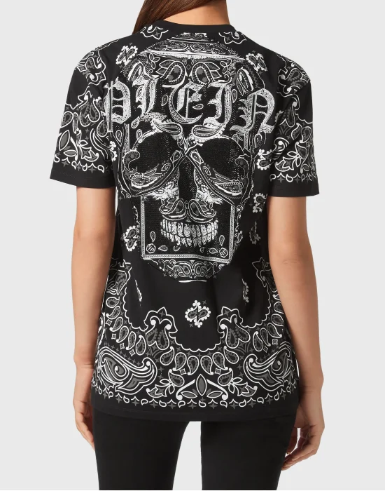 T-shirt Round Neck SS Paisley Strass