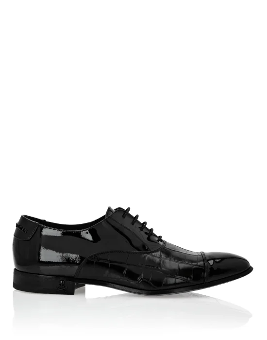 Patent Leather & Croco Effect Derby