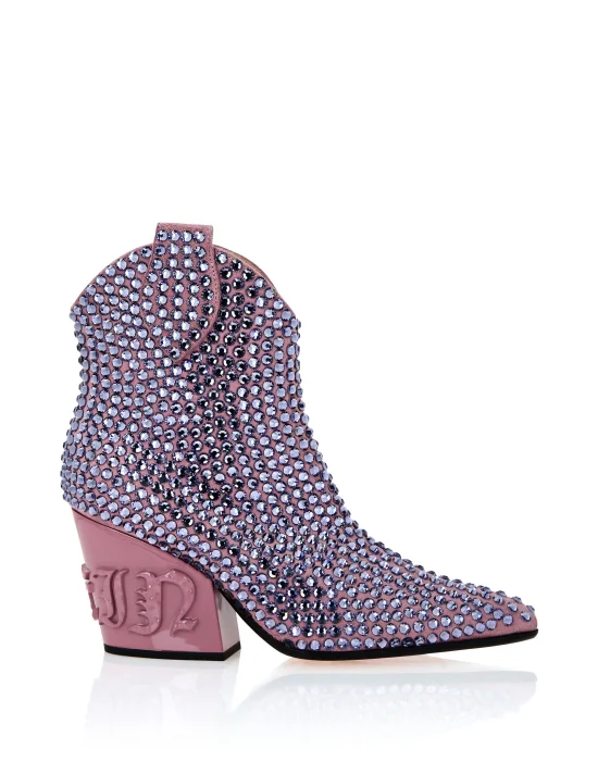 CowBoy Boots Mid Heels Crystal