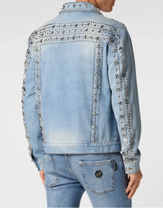 Zipped Denim Jacket Studs