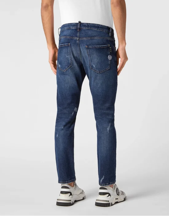 Denim Super Straight Cut Trousers