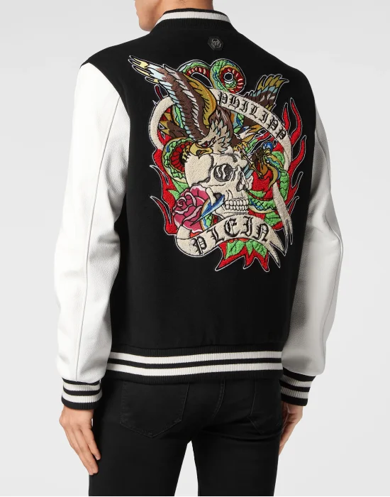College Bomber with Woolen cloth base Tattoo