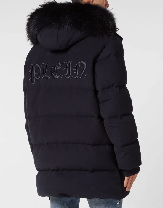 Oversize Down Jacket WIth Fur Hood