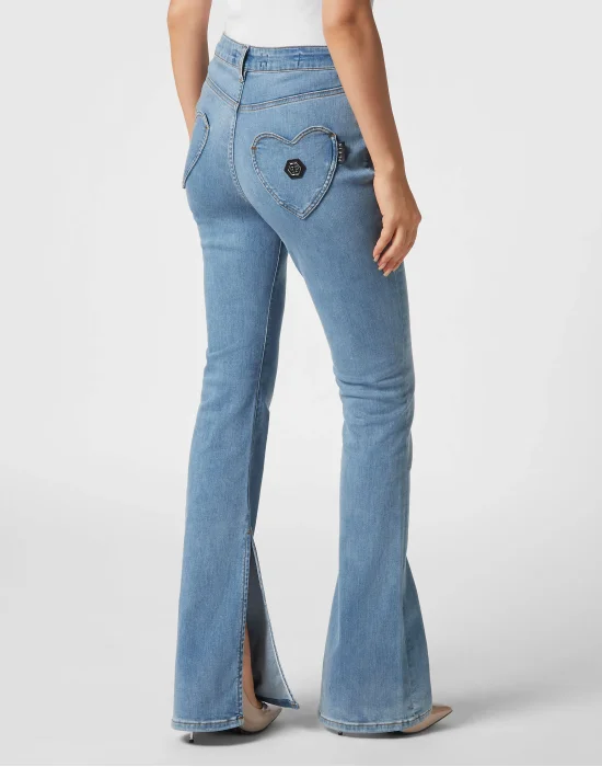 Denim Flaire Fit Trousers Heart