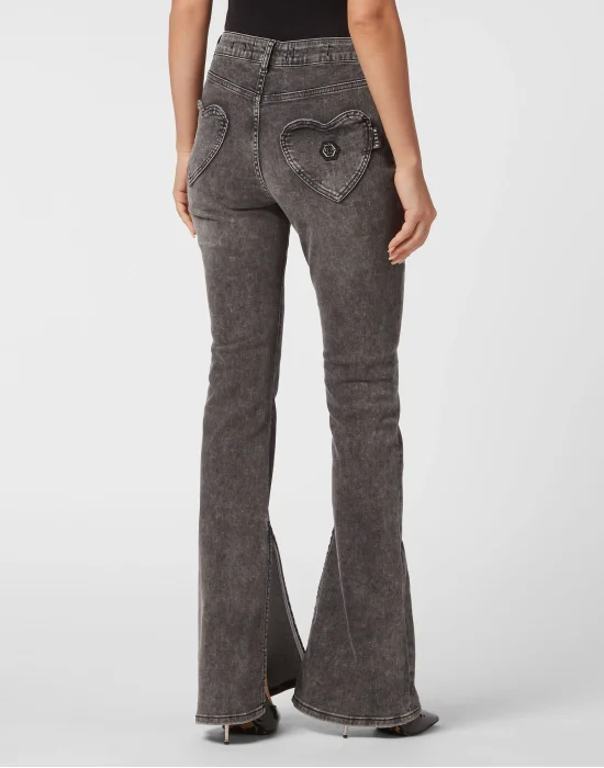Denim Flaire Fit Trousers Heart